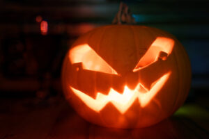Prise de vue d'une citrouille pour Halloween
