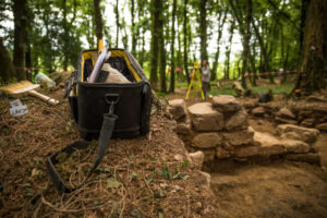 Prise de vue d'un chantier de fouille archéologique