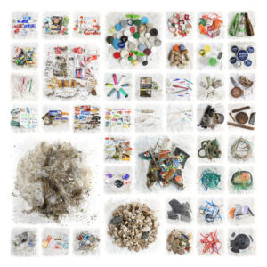 Bilan du tri d'un ramassage de déchets à Larmor-Gwened, Vannes, Morbihan