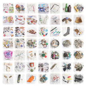 Bilan du tri d'un ramassage de déchets à Larmor-Gwened, Vannes, Morbihan